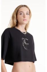 Blusa Over Cropped Gothic Preto
