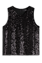 Blusa Paetê Glow Sleeveless Preto