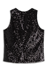 Blusa Paetê Glow Sleeveless Preto
