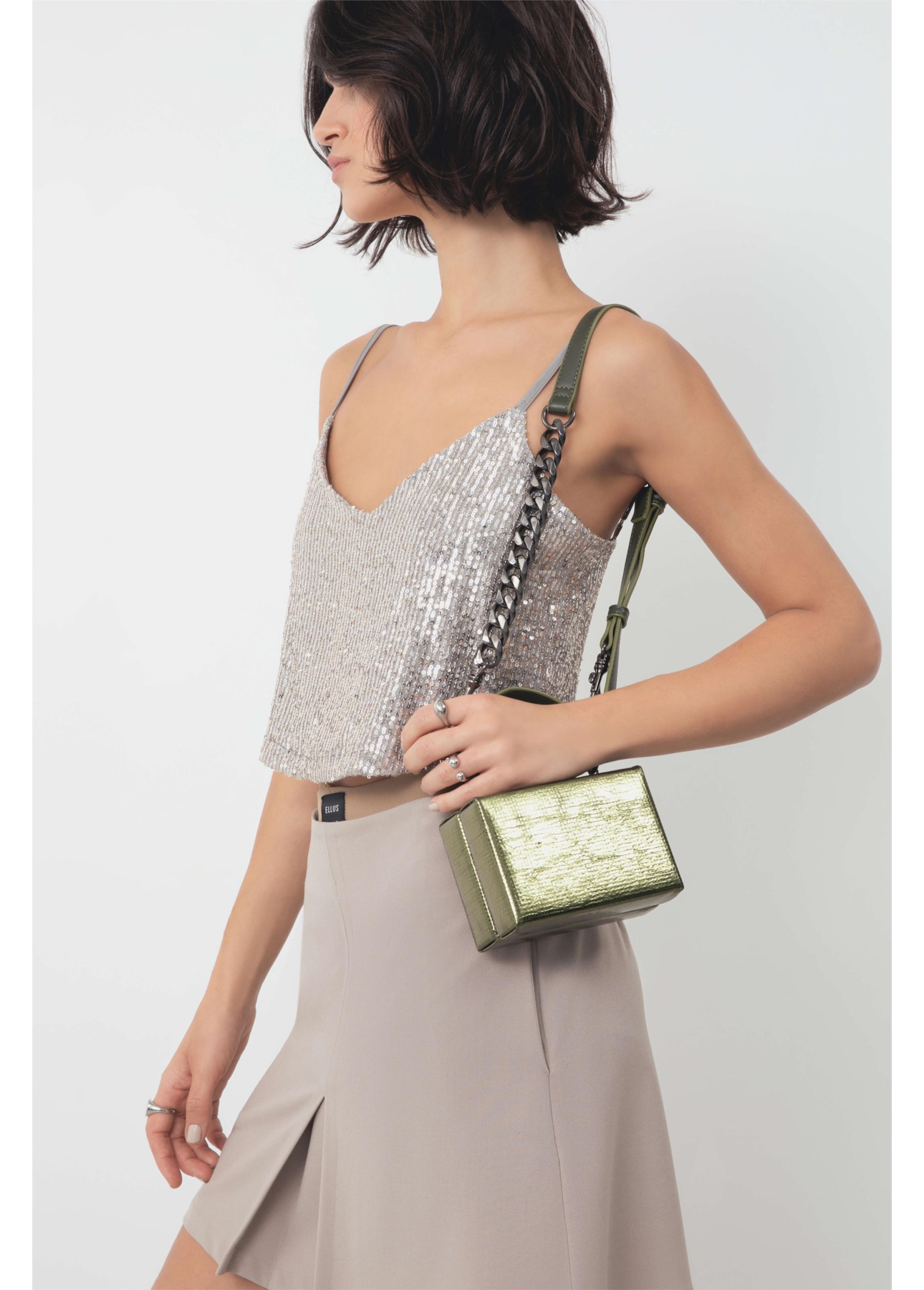 Blusa Paete Glow Sleeveless Top Prata