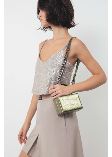 Blusa Paete Glow Sleeveless Top Prata