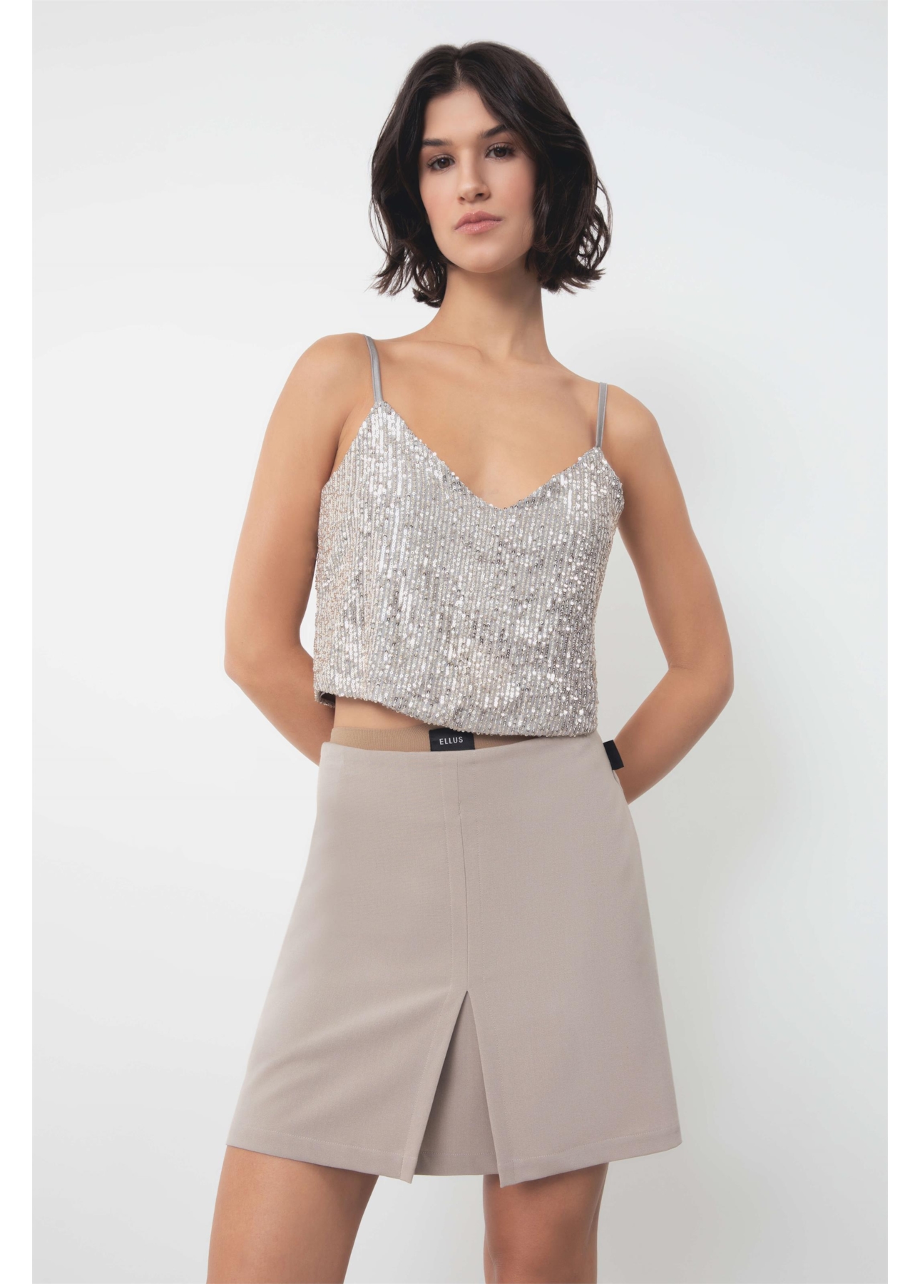 Blusa Paete Glow Sleeveless Top Prata