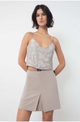 Blusa Paete Glow Sleeveless Top Prata