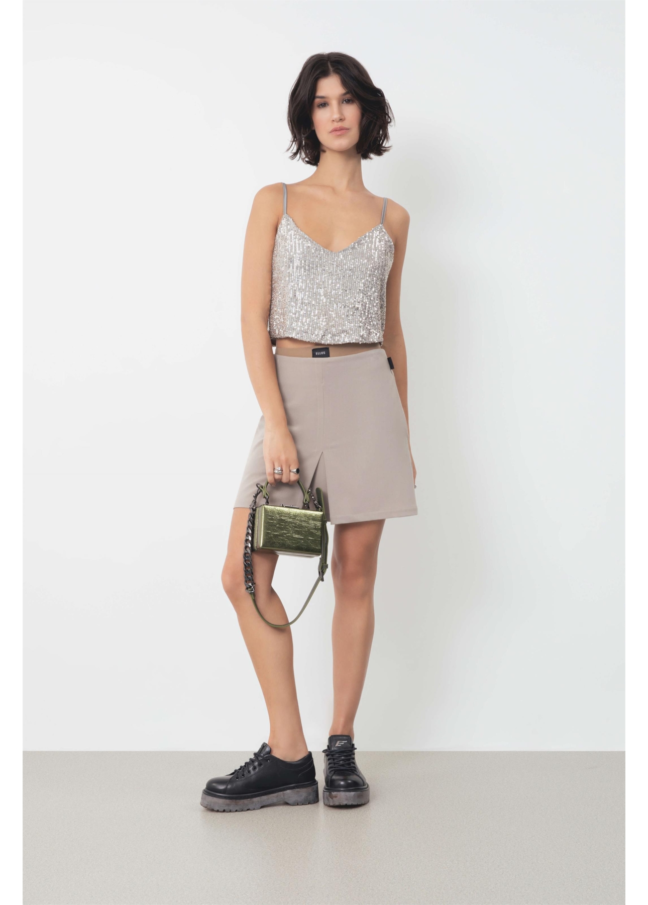 Blusa Paete Glow Sleeveless Top Prata