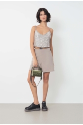 Blusa Paete Glow Sleeveless Top Prata
