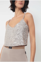 Blusa Paete Glow Sleeveless Top Prata