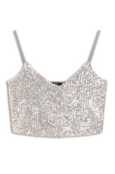 Blusa Paete Glow Sleeveless Top Prata
