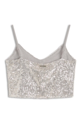 Blusa Paete Glow Sleeveless Top Prata