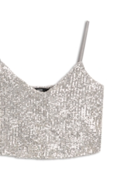 Blusa Paete Glow Sleeveless Top Prata