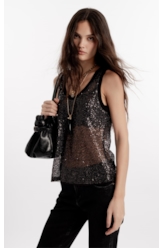 Blusa Paetê Shine Preto