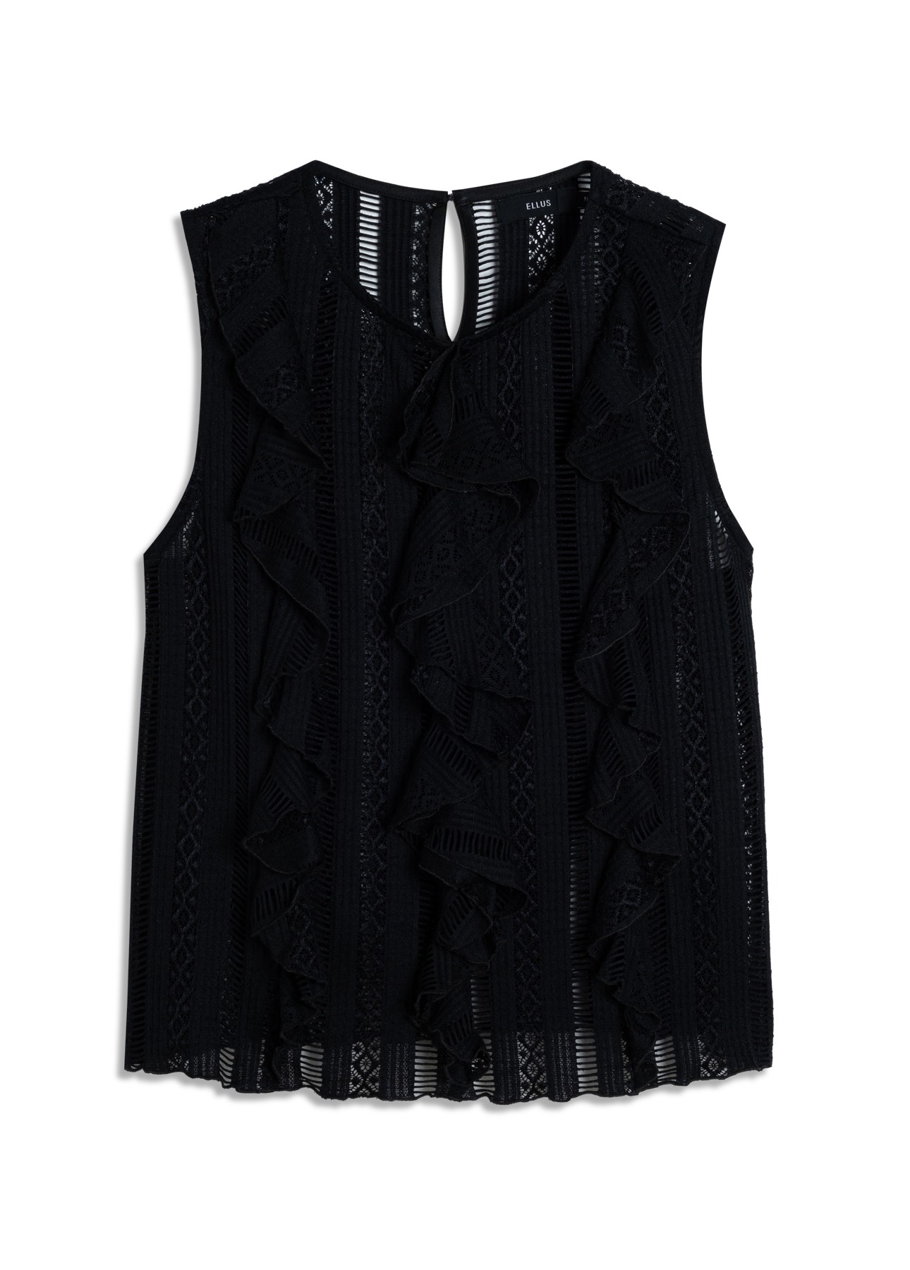 Blusa Palito Sleeveless Ruffles Preto