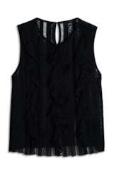 Blusa Palito Sleeveless Ruffles Preto