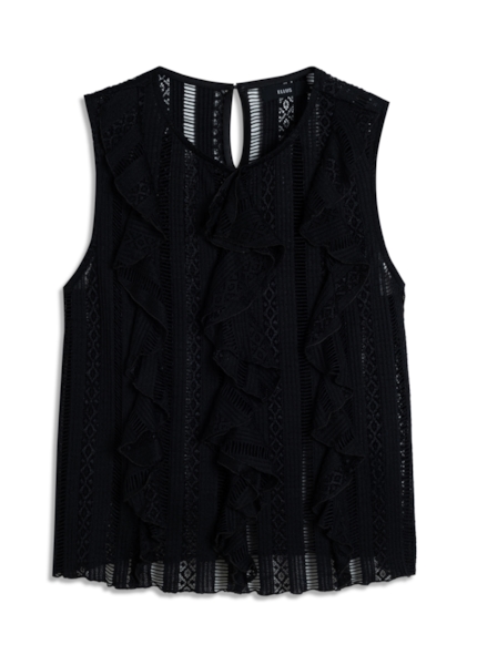 Blusa Palito Sleeveless Ruffles Preto