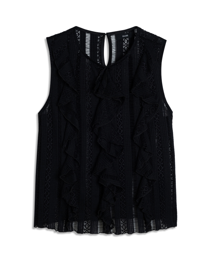 Blusa Palito Sleeveless Ruffles Preto