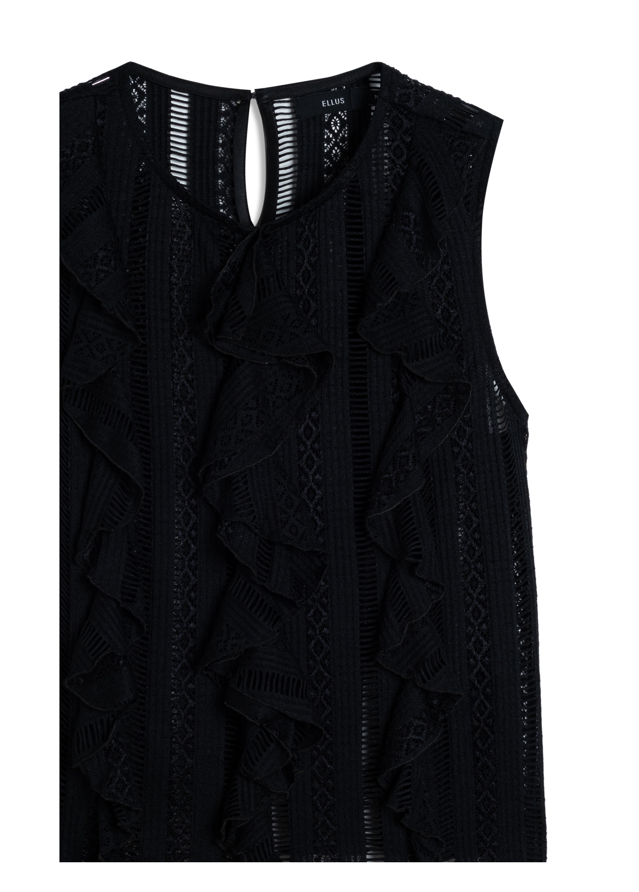 Blusa Palito Sleeveless Ruffles Preto