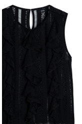 Blusa Palito Sleeveless Ruffles Preto