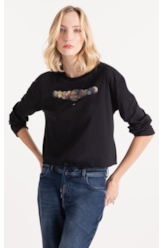 Blusa Planetas Ellus Preto