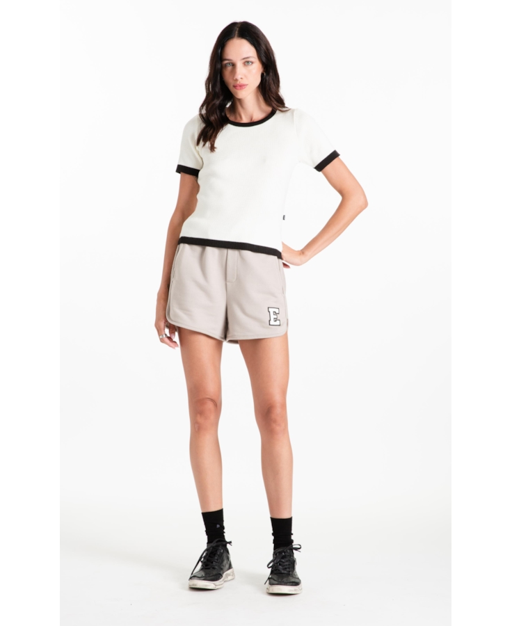 Blusa Power Knit Ribbed Off White