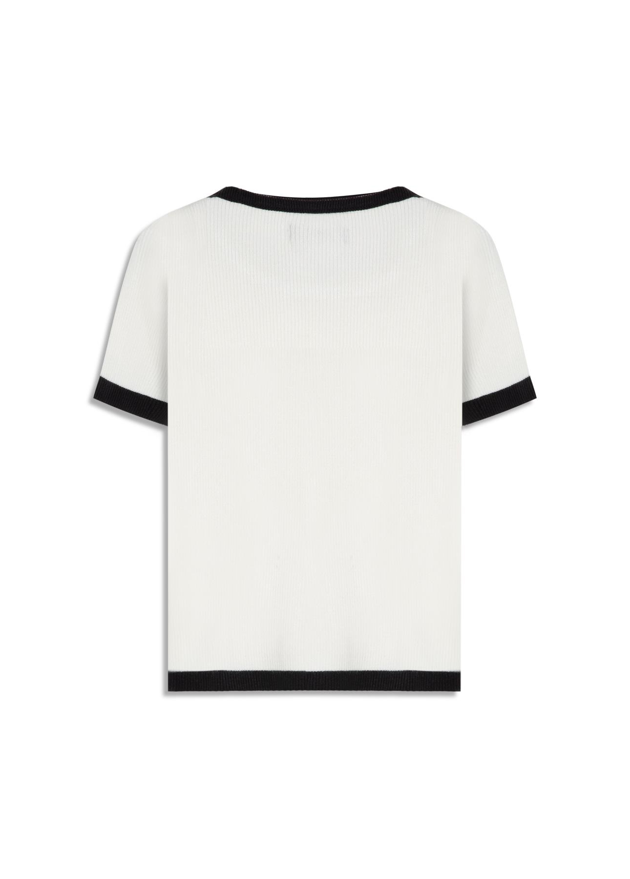 Blusa Power Knit Ribbed Off White