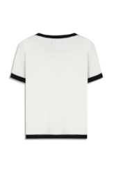 Blusa Power Knit Ribbed Off White
