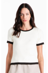 Blusa Power Knit Ribbed Off White