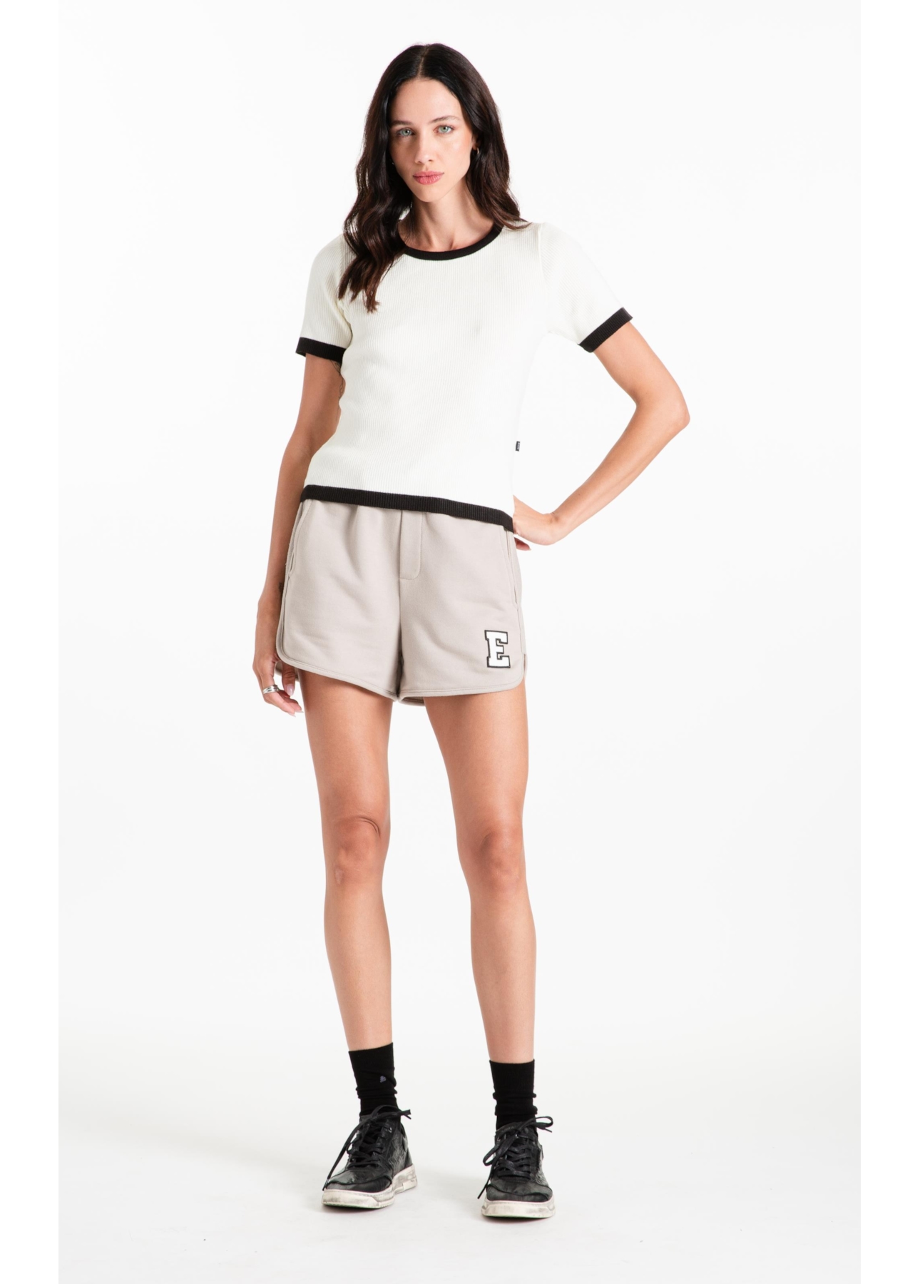 Blusa Power Knit Ribbed Off White