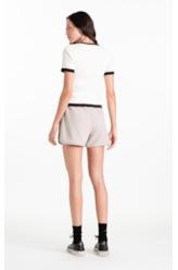 Blusa Power Knit Ribbed Off White
