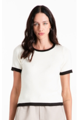 Blusa Power Knit Ribbed Off White