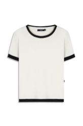 Blusa Power Knit Ribbed Off White