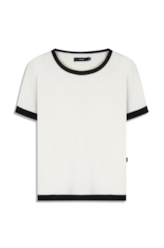 Blusa Power Knit Ribbed Off White