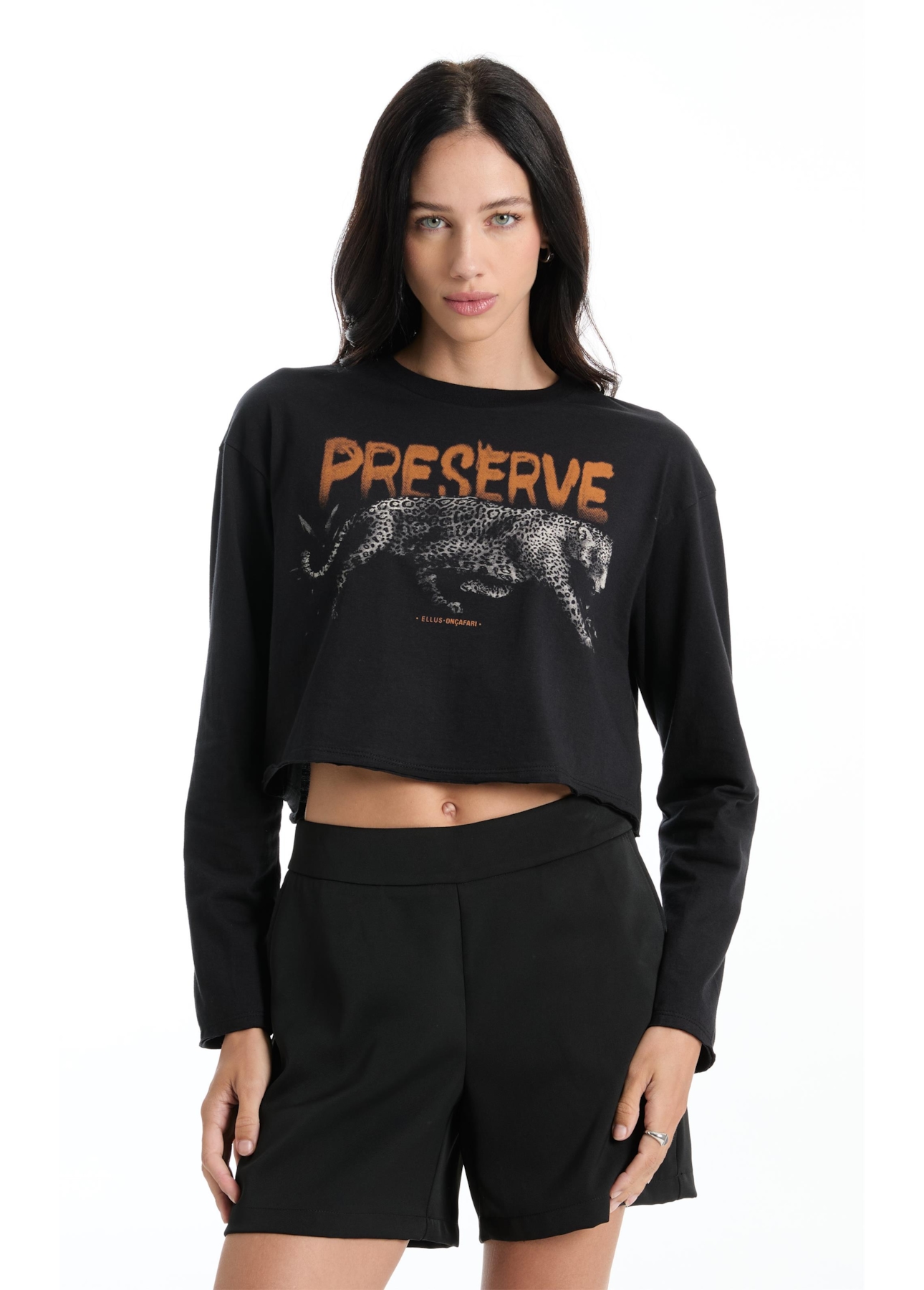 Blusa Preserve Onçafari Preto