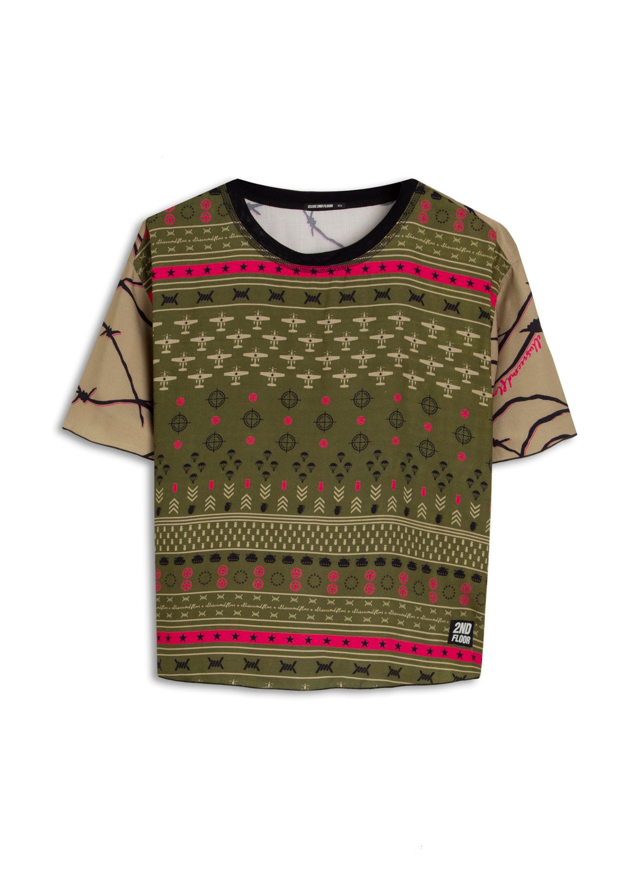 Blusa Rayon Army Barbwire Estampado