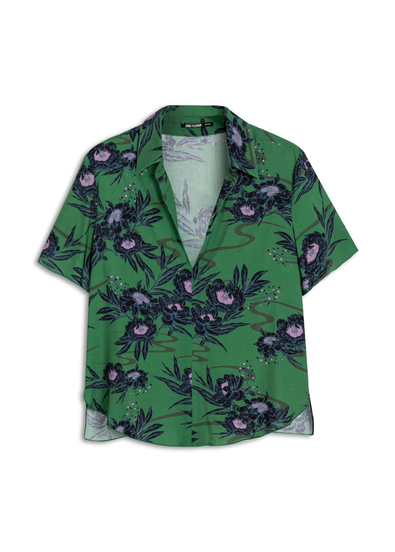 Blusa Rayon Peony Estampado Verde Bandeira