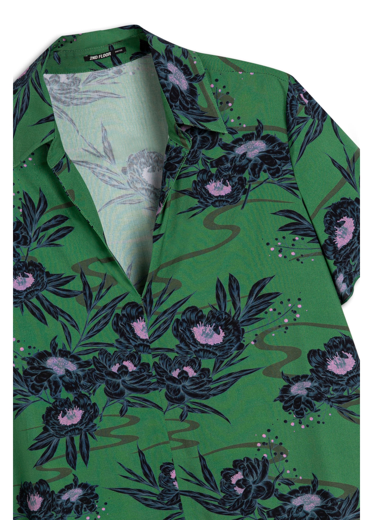 Blusa Rayon Peony Estampado Verde Bandeira