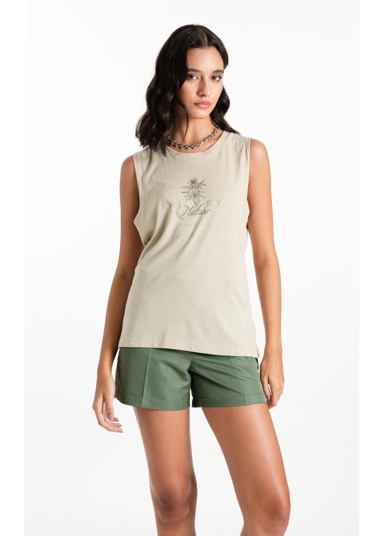 Blusa Regata Canhamo Verde Oliva