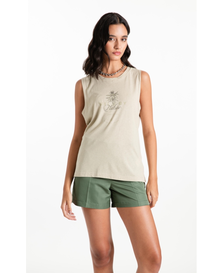 Blusa Regata Canhamo Verde Oliva