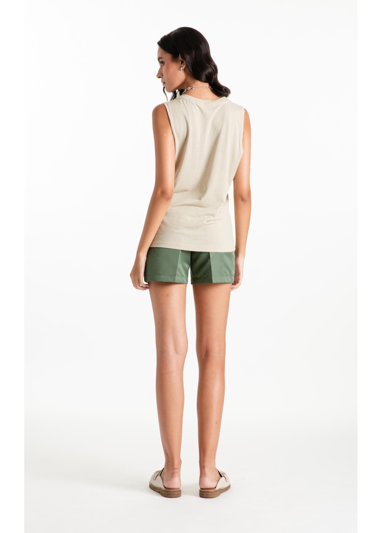 Blusa Regata Canhamo Verde Oliva