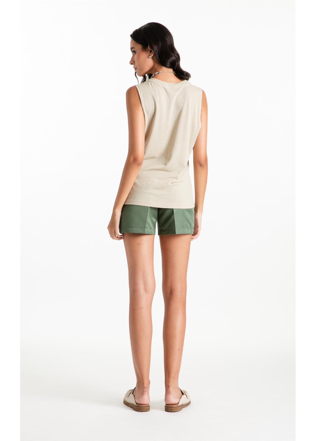 Blusa Regata Canhamo Verde Oliva