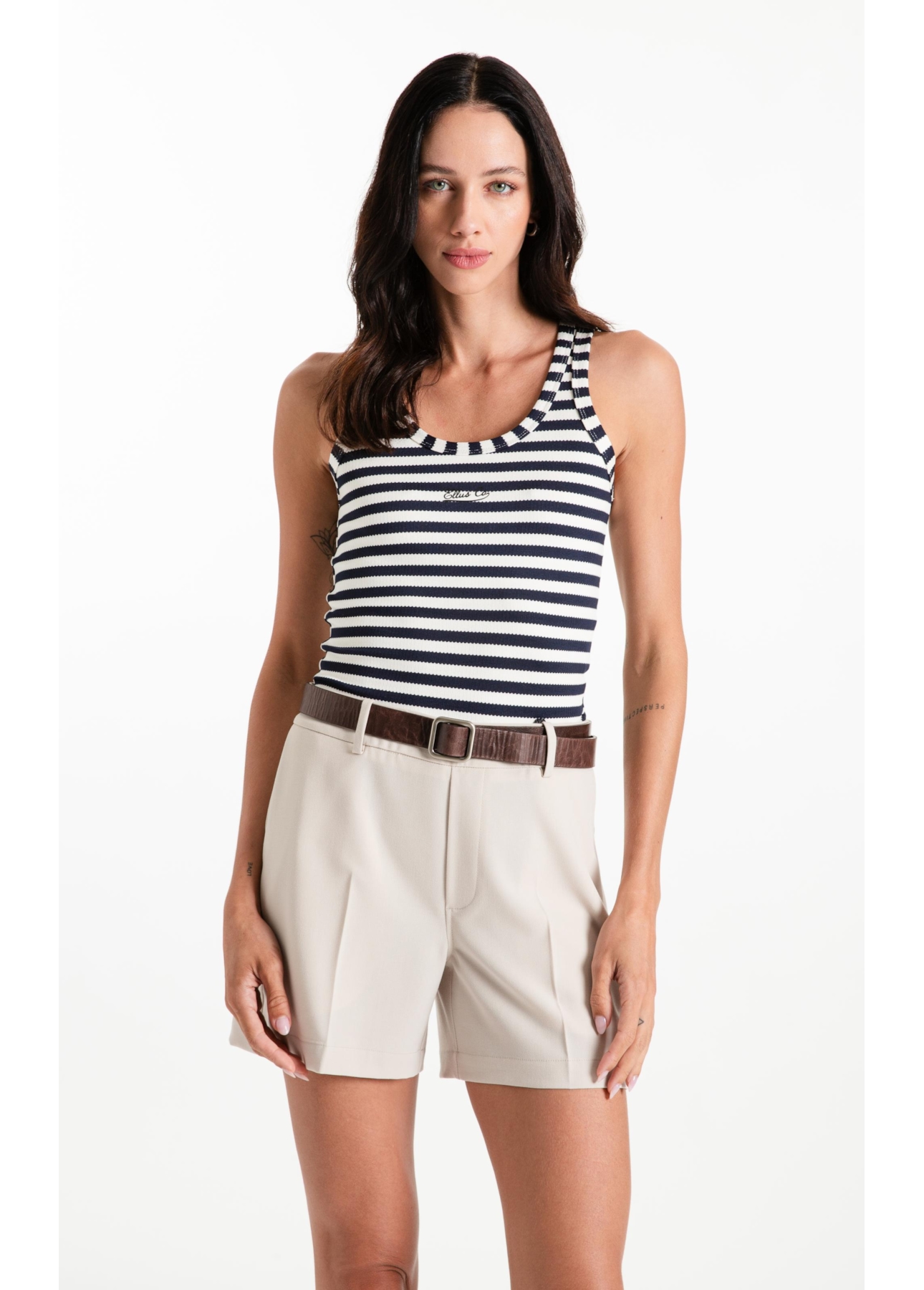 Blusa Regata Ellus Co Striped Dark Navy