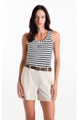 Blusa Regata Ellus Co Striped Dark Navy