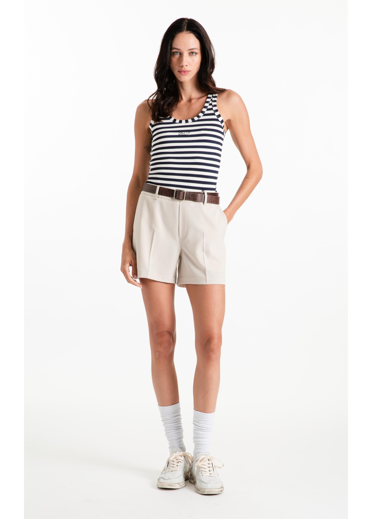 Blusa Regata Ellus Co Striped Dark Navy