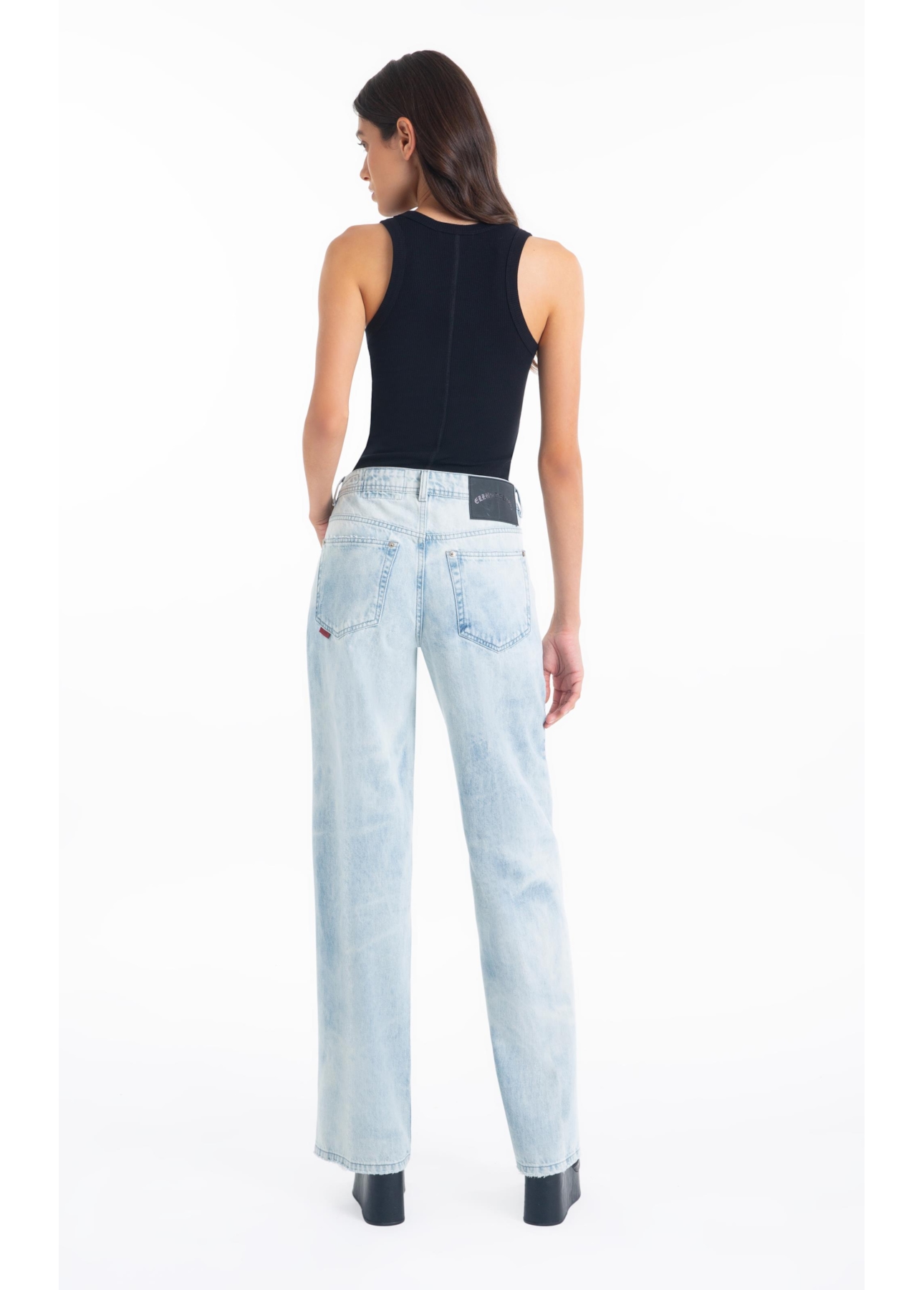 Blusa Regata Rib Easa Mirror Hotfix Preto