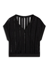 Blusa Renda Cuff Preto