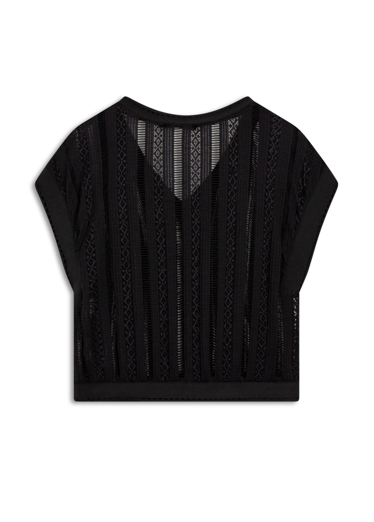 Blusa Renda Cuff Preto