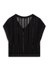 Blusa Renda Cuff Preto