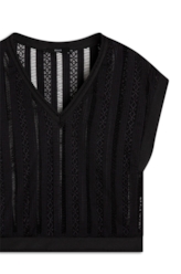 Blusa Renda Cuff Preto
