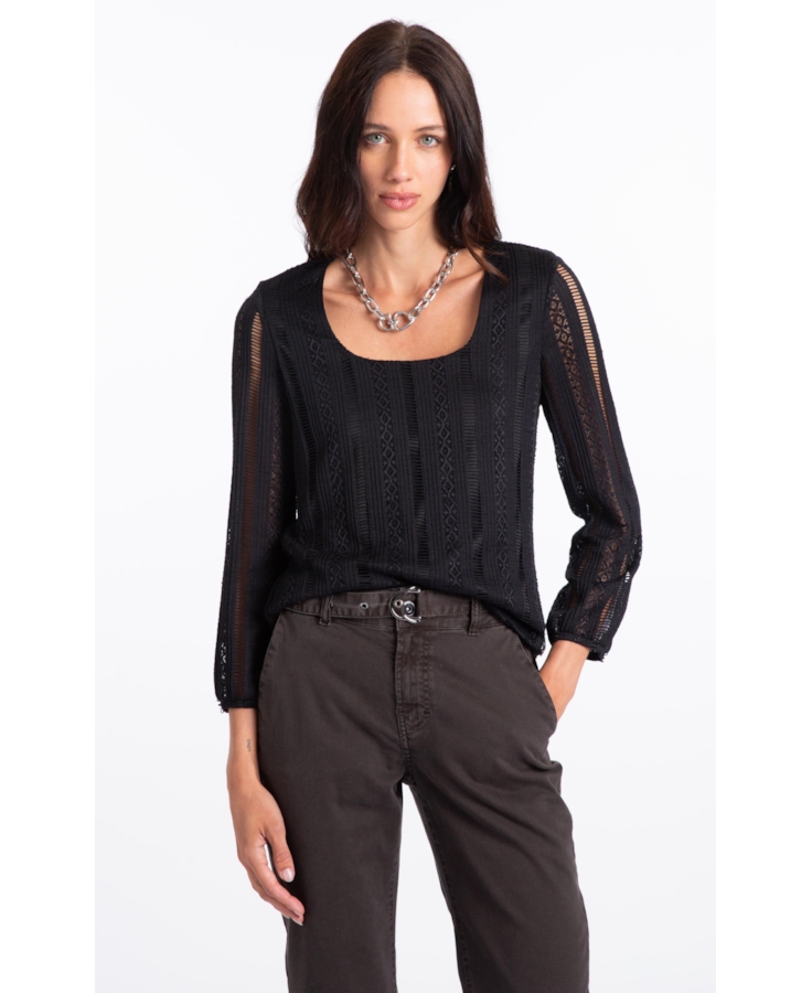 Blusa Renda Palito Dondo Preto