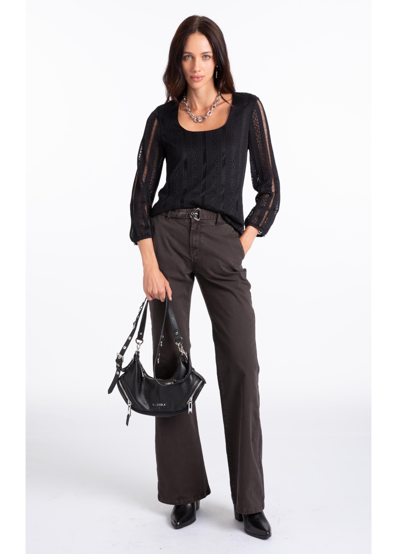 Blusa Renda Palito Dondo Preto