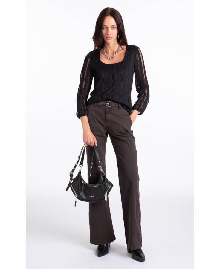 Blusa Renda Palito Dondo Preto