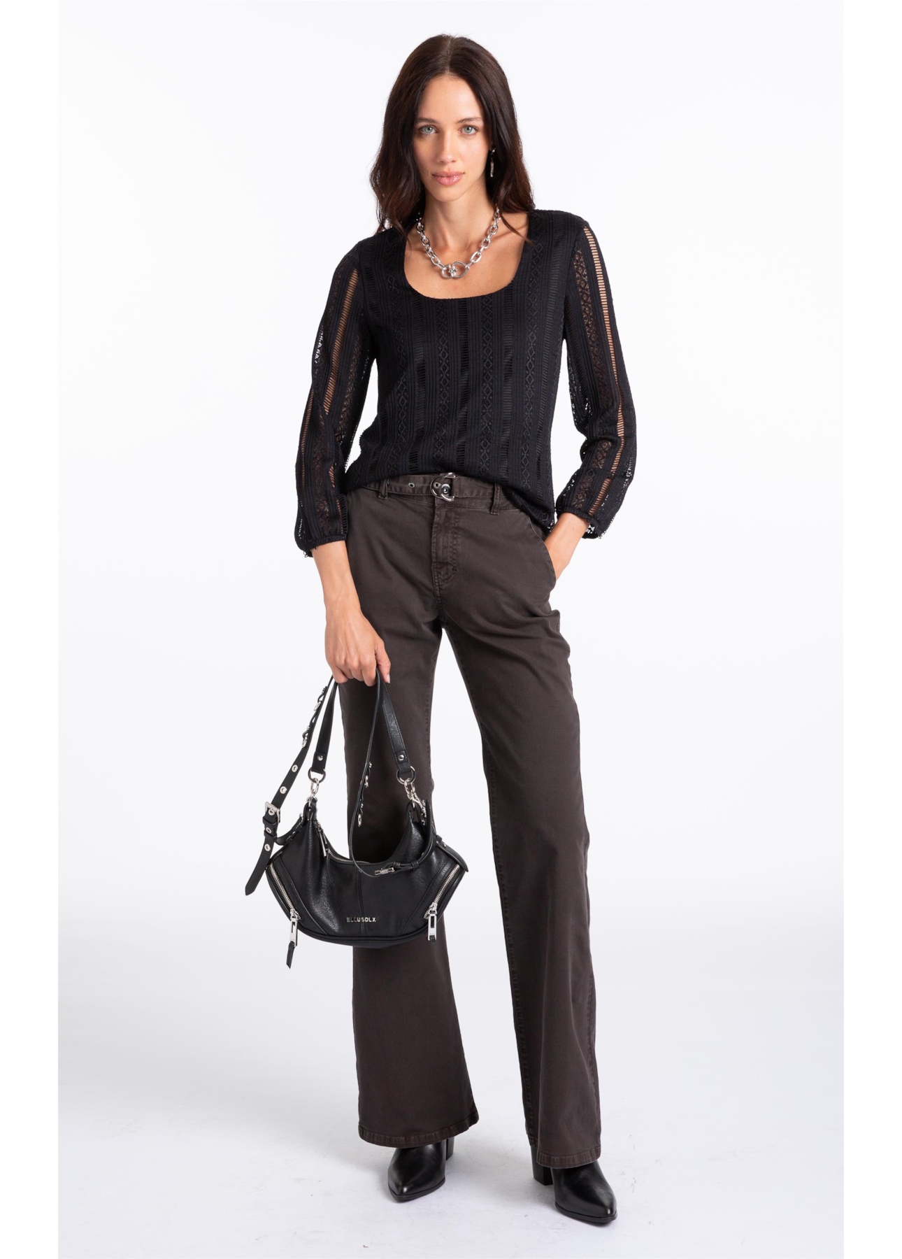 Blusa Renda Palito Dondo Preto